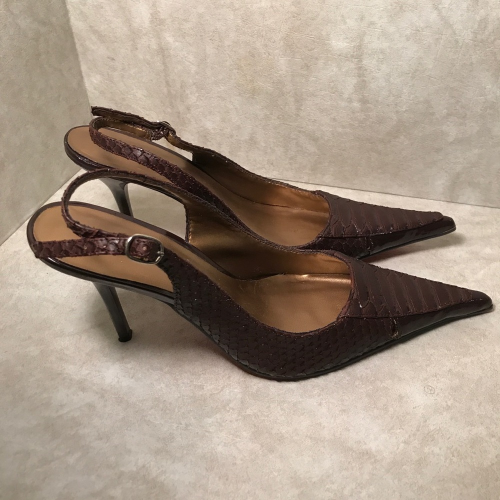 Faux Slingback Alligator Red-Bottom Mules